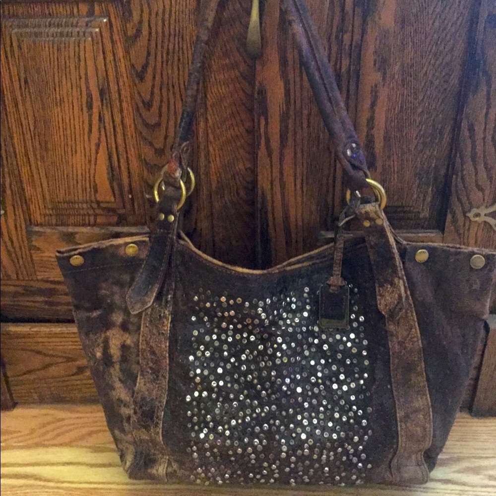 Frye Distressed Deborah Studded Shoulder Bag. Very good used condition.